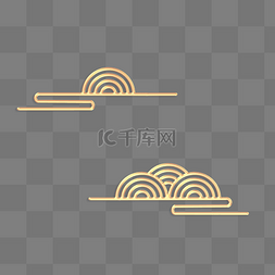 金色祥云线条图片_立体金边浮雕线条祥云云纹