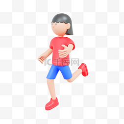 3DC4D立体健身跑步女孩
