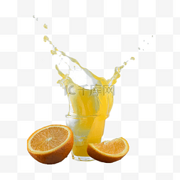 瓦伦西亚橙图片_清爽冰凉飞溅橙汁