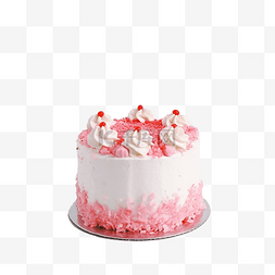 一个粉色奶油蛋糕甜点