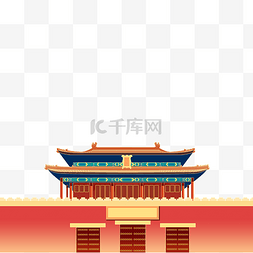 中国国徽超清图片_国潮中国风建筑描线描金