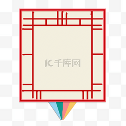 韩国传统花纹红色线条框架