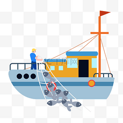 渔船捕鱼渔猎