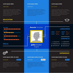 简历模板矢量图图片_简历设计插图简历设计与经验和教