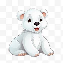 小北极熊图片_卡通可爱手绘动物小动物元素北极