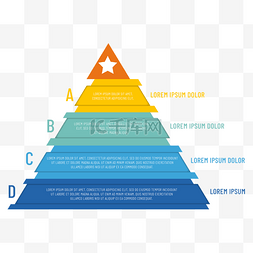 彩色层次图片_金字塔结构图表商务风格彩色
