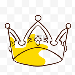 黄色简约宝石线稿皇冠
