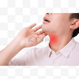 疼痛喉咙淋巴肿瘤炎症咳嗽人物