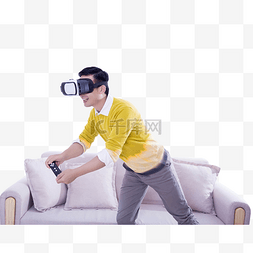 vr体验图片_VR体验虚拟眼镜科技人物沙发