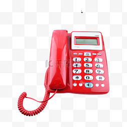 响铃电话图片_复古红色电话