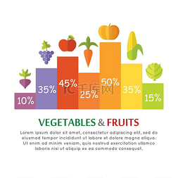蔬菜水果概念向量在平面样式设计