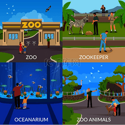 管理员图标图片_动物园 2x2 设计概念集在动物园动