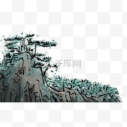 水墨中国风古风山松树
