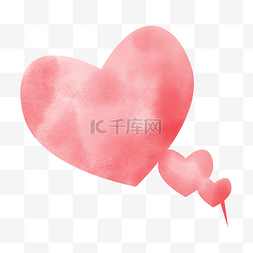 心形气泡图片_红色心形水彩气泡对话框