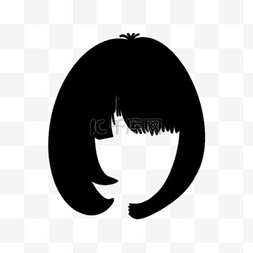 头发扣图片_黑色女性短发发型