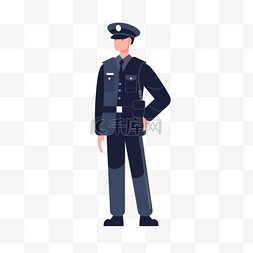 卡通手绘职业人物警务人员