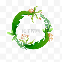 绿色环保植物素材图片_热带雨林绿色环保植物边框