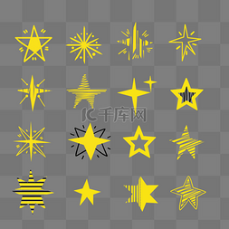 星星几何黄色形状图形图标套图