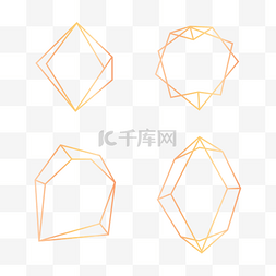 邀请函结婚边框图片_简约金线金色几何线条边框