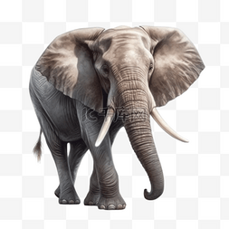 大象插画图片_卡通手绘野生动物大象