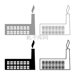 设置图标灰黑色矢量插图图像简单