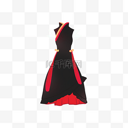 黑色旗袍图片_新中式改良黑色旗袍服装设计