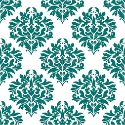 绿色花纹背景素材图片_纺织品设计用白色背景绿色无缝花