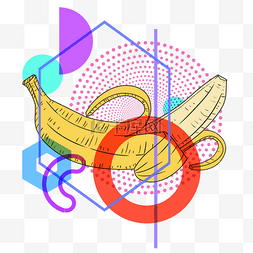 创意孟菲斯风格香蕉