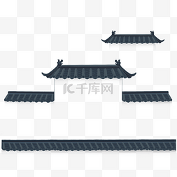 中式中国风青砖屋檐