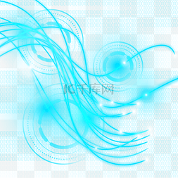 科技抽象曲线图片_三维光纤抽象蓝色曲线光效