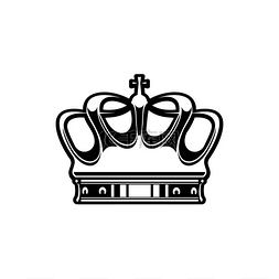 国王或王后矢量图标的皇冠,君主