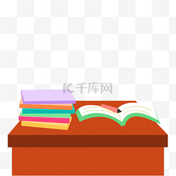 课桌学生桌子书本书籍