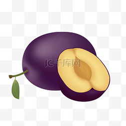 果肉紫色组合李子剪贴画