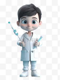 3D立体卡通男孩医生人物形象