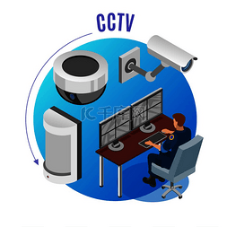 网络摄像机图标图片_安全系统闭路电视摄像机运动传感
