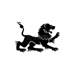 学图标白色图片_赫拉底狮皇家矢量徽章孤立猖獗的