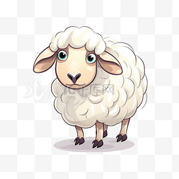 扁平卡通免抠图素材绵羊