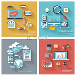 seo、 社交网络、 电子商务、 业务