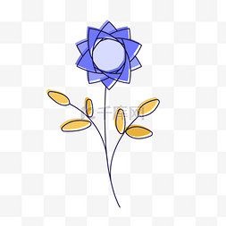 蓝色几何图案花瓣春天花朵