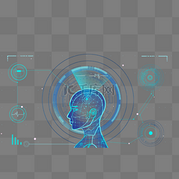 蓝色海报图片_蓝色科技人工智能科技插画