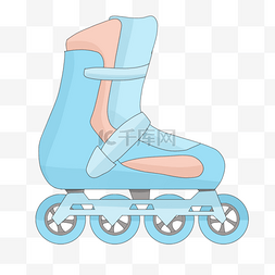 蓝色溜冰鞋图片_滑冰剪贴画旱冰