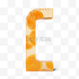 水果字母c图片_立体冰冻橙子字母c