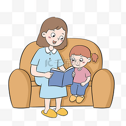 书图片_母亲节看书的母女
