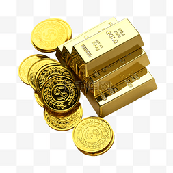 硬币黄金金块货币财富堆