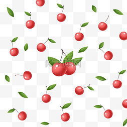 夏天水果樱桃底纹