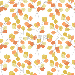 矢量图的无缝模式的秋天的落叶。