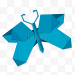 蝴蝶折纸蓝色纸张几何图案