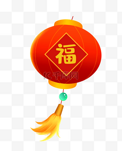 中国风红灯笼节日福字