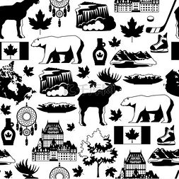 国家安全日图图片_加拿大无缝图案加拿大传统符号和