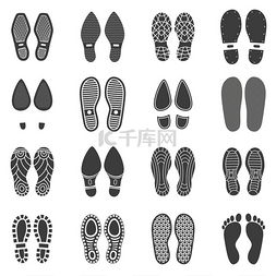 胎面图片_鞋子足迹图标单色图标组平行鞋足